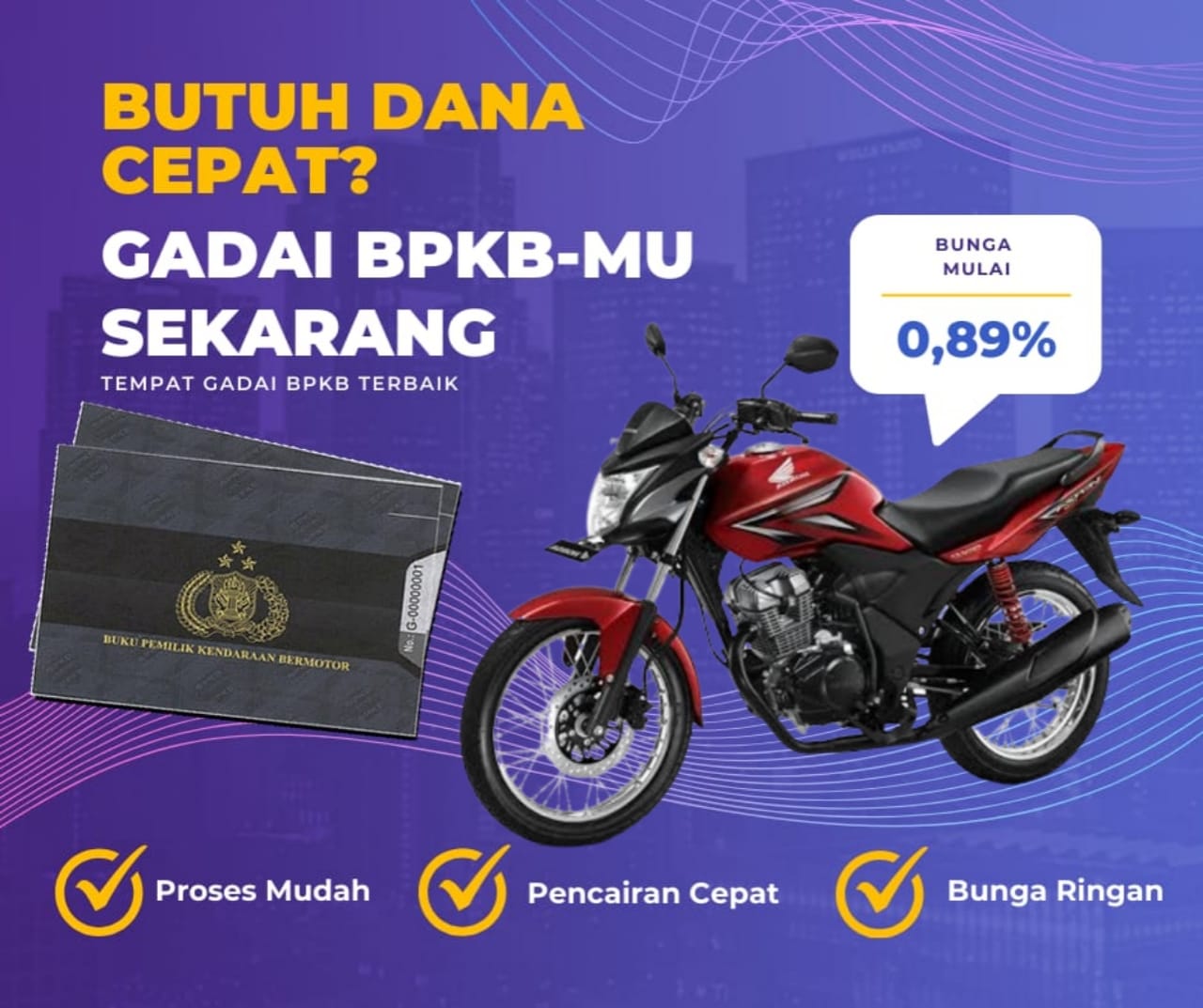 Pinjaman Dana Jaminan Bpkb Motor Honda Verza 150 Sw Dapat Pinjaman Berapa? Seperti Ini Simulasinya